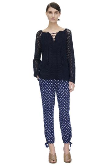 Rebecca Taylor Rebecca Taylor Cotton Tape Pullover M Navy