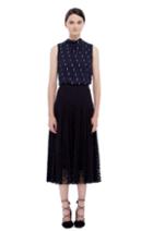 Rebecca Taylor Rebecca Taylor Sleeveless Metallic Clip Mock Neck Top 2 Dark Navy