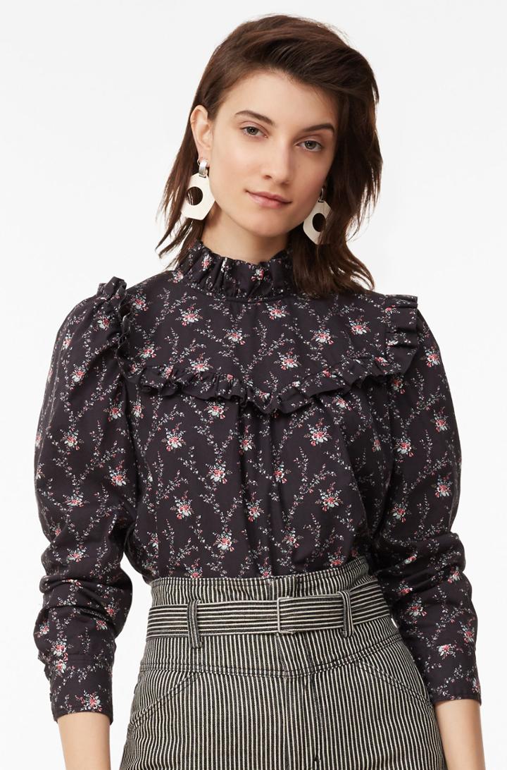 Rebecca Taylor La Vie Aubrie Trellis Poplin Top