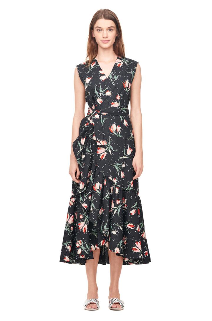 Rebecca Taylor Ikat Tulip Poplin Wrap Dress