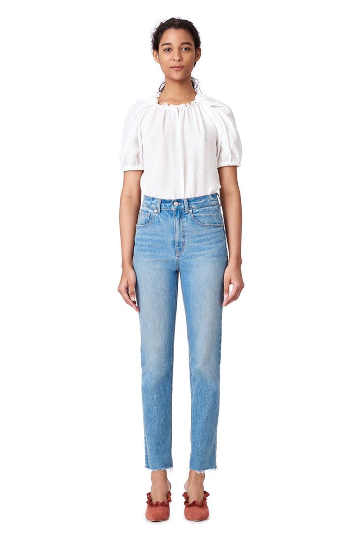 Rebecca Taylor Rose Silk Cloque Top