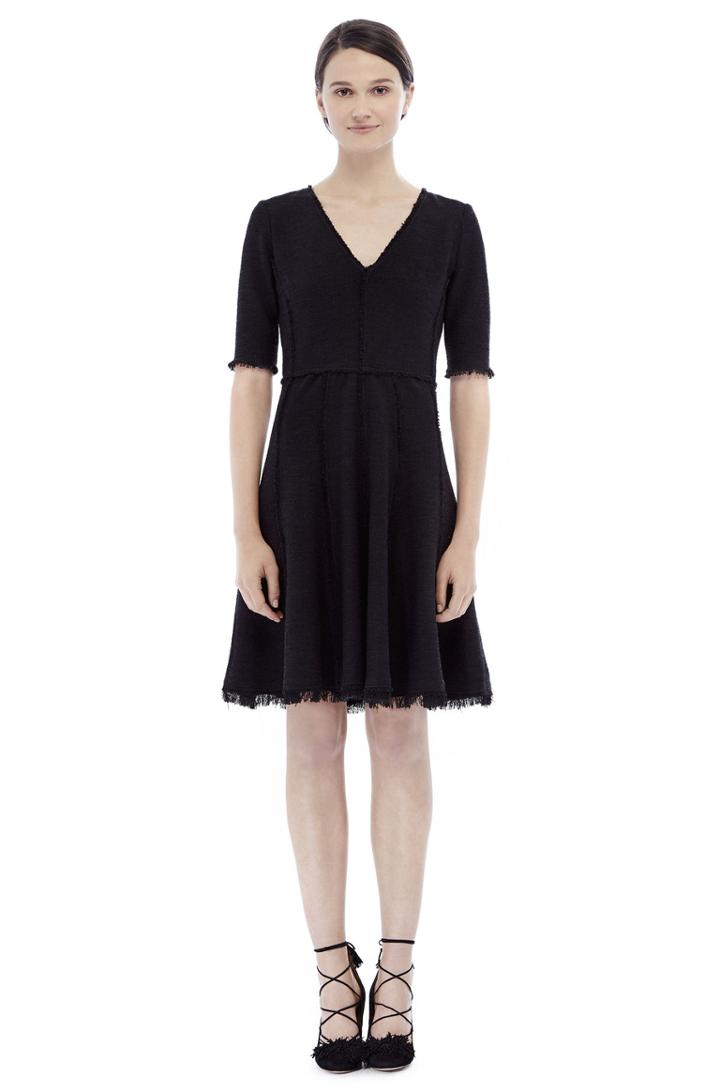 Rebecca Taylor Rebecca Taylor Stretch Boucle Tweed Dress 6 Black Combo