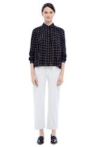 Rebecca Taylor Rebecca Taylor La Vie Windowpane Plaid Top Xs Black