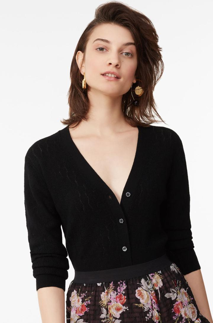 Rebecca Taylor Rebecca Taylor Merino Cardigan Black, Size X-small