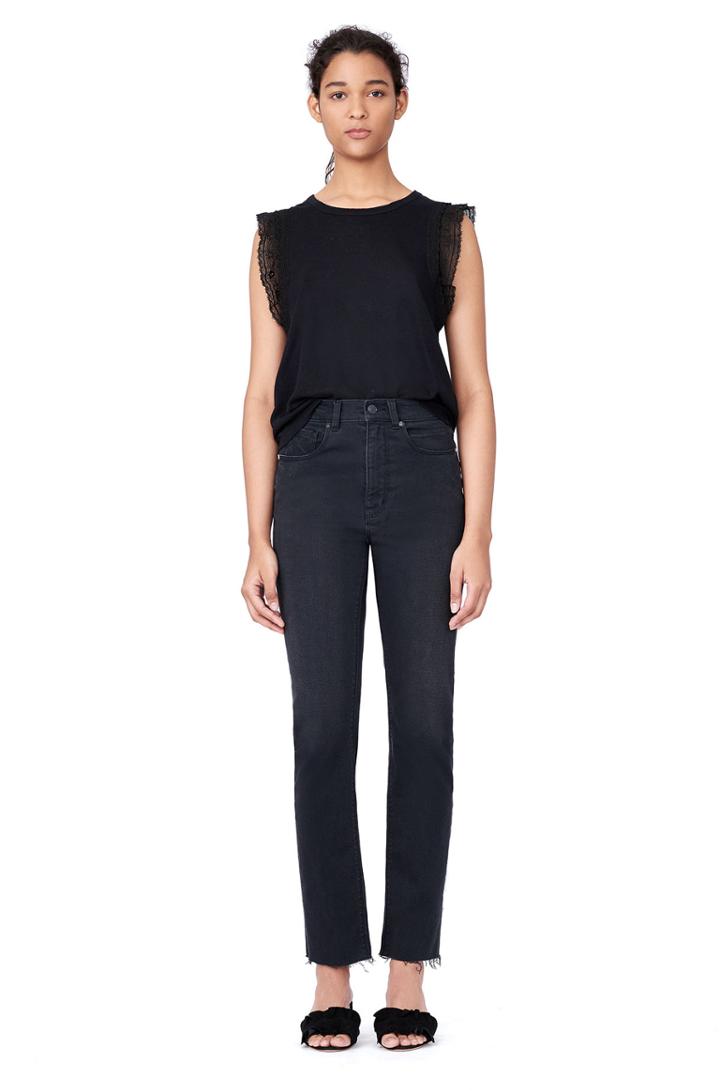 Rebecca Taylor La Vie Jersey & Lace Tank
