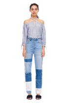 Rebecca Taylor Open Shoulder Yarn-dyed Striped Top