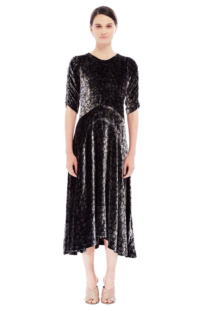 Rebecca Taylor Rebecca Taylor Velvet Liane Floral Midi Dress 8 Black Combo