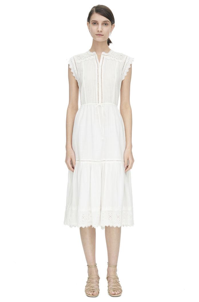 Rebecca Taylor Rebecca Taylor Sleeveless Stitched Square Embroidered Dress 8 Snow