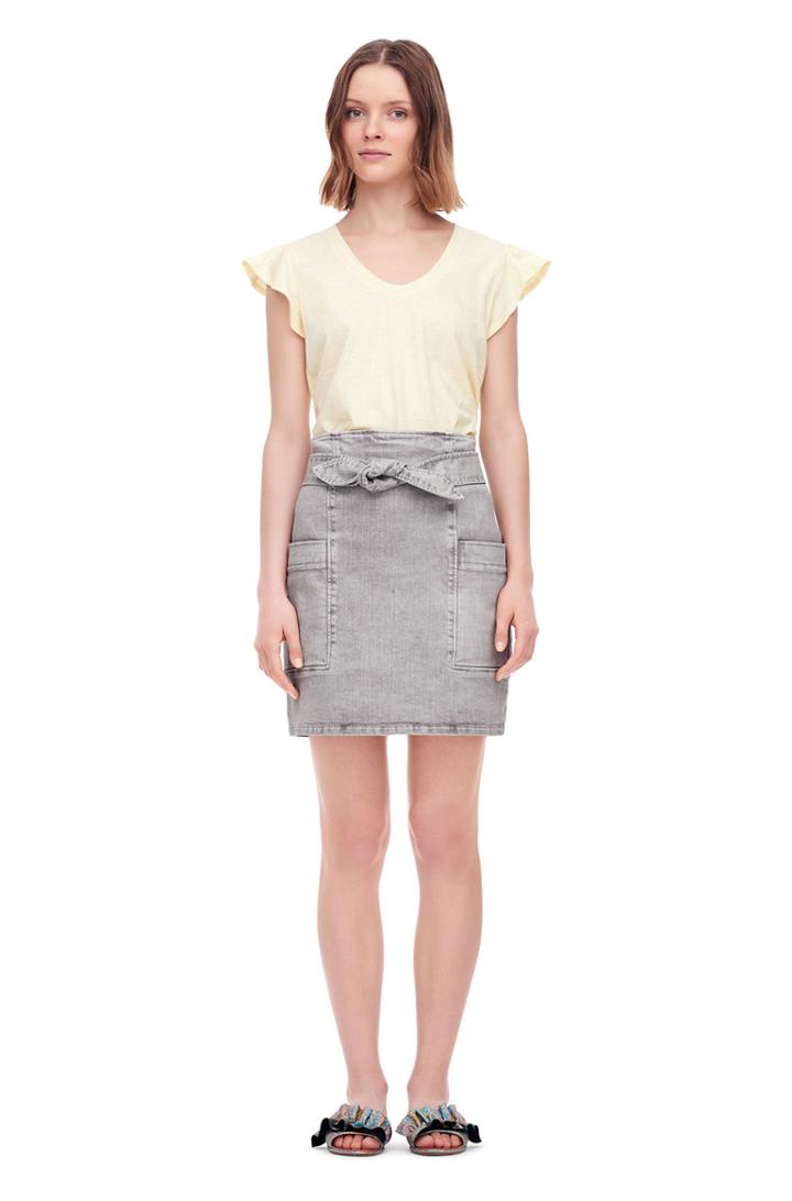 Rebecca Taylor Rebecca Taylor La Vie Washed Textured Jersey Tee Lemon, Size X-small