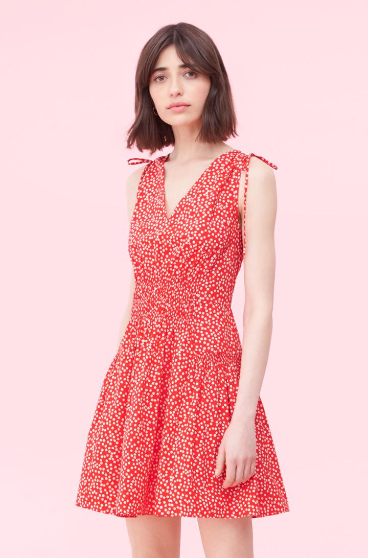 Rebecca Taylor Rebecca Taylor Malia Floral Tie Poplin Dress