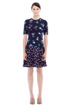 Rebecca Taylor Rebecca Taylor Long Sleeve Print Mix Dress 12 Navy Combo