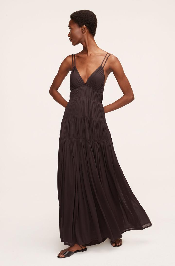 Rebecca Taylor Rebecca Taylor Ruched Mesh Maxi Dress
