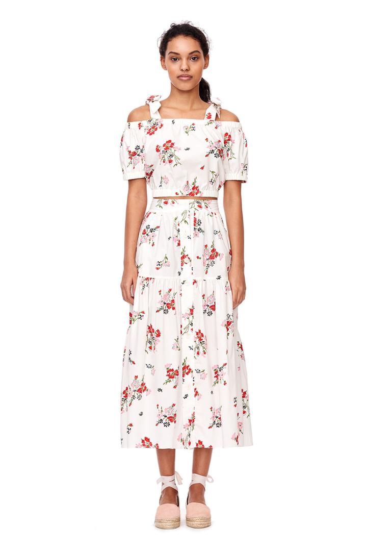 Rebecca Taylor Marguerite Floral Poplin Skirt