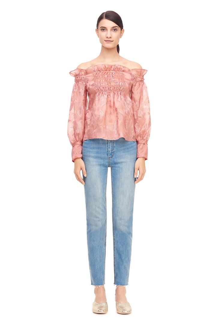 Rebecca Taylor Rebecca Taylor Off-the-shoulder Floral Organza Top
