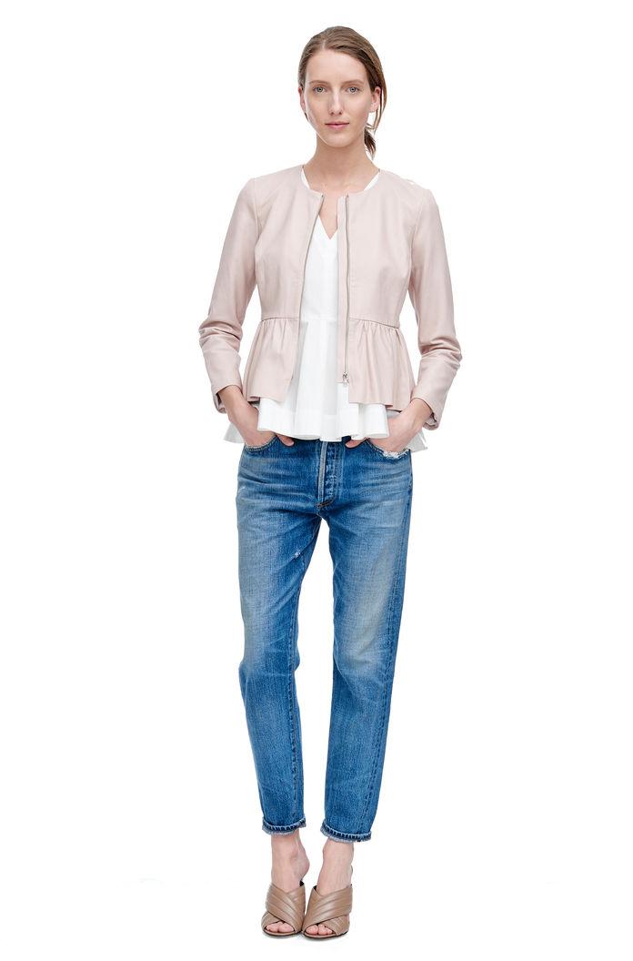 Rebecca Taylor Rebecca Taylor Peplum Leather Jacket 0 Pale Blush