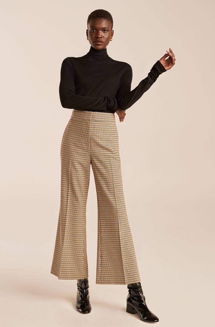 Rebecca Taylor Rebecca Taylor Houndstooth Cropped Flare Trouser