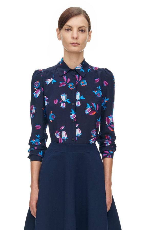 Rebecca Taylor Rebecca Taylor Long Sleeve Bellflower Print Top