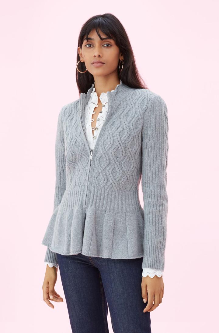 Rebecca Taylor La Vie Spiral Cable Cardigan