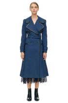Rebecca Taylor Rebecca Taylor Leather Trim Trench M Navy