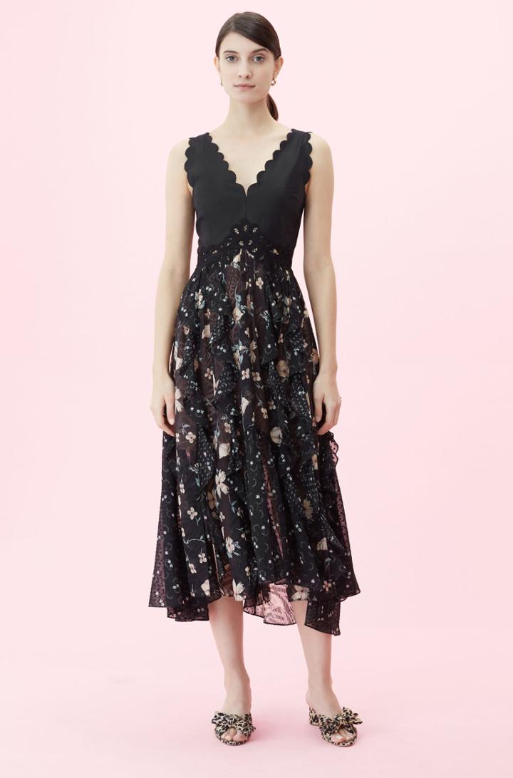 Rebecca Taylor Rebecca Taylor Daniella Floral Silk Burnout Dress