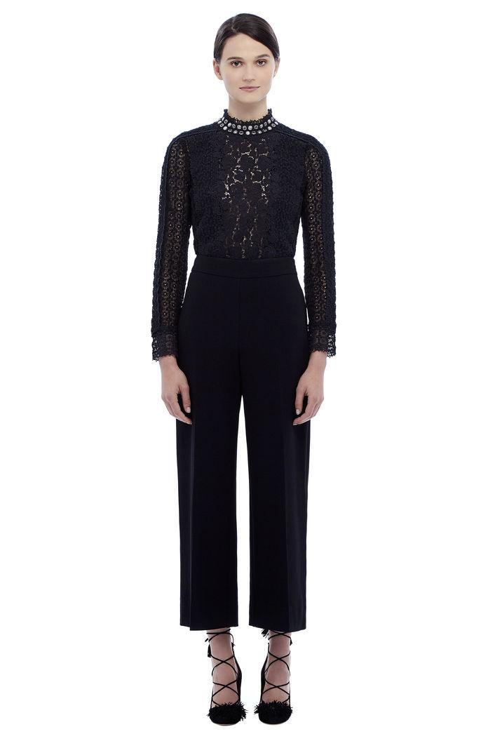Rebecca Taylor Rebecca Taylor Long Sleeve Lace Mock Neck Top 4 Black