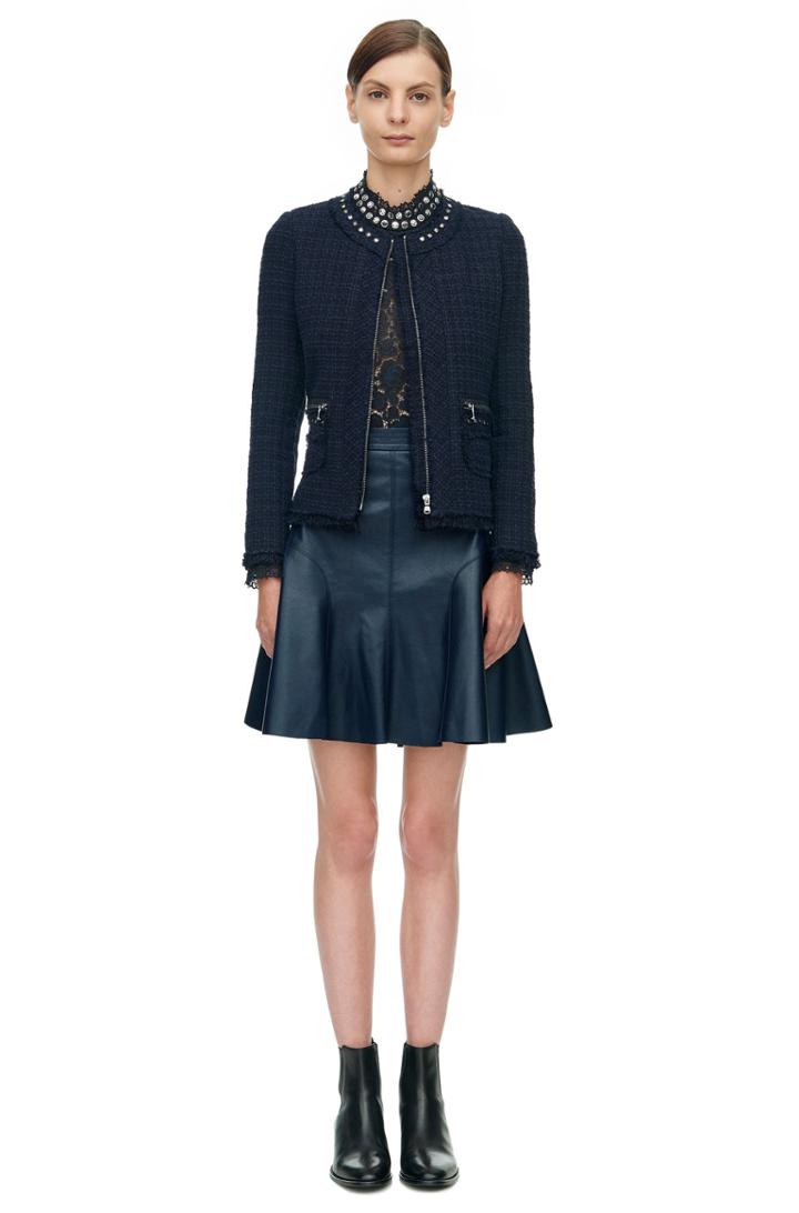 Rebecca Taylor Rebecca Taylor Tweed Embellished Jacket 10 Navy/black