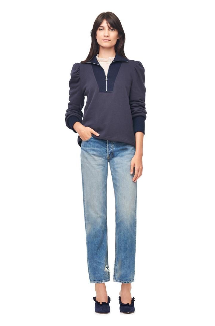 Rebecca Taylor Fleece Turtleneck Zip Pullover
