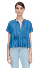 Rebecca Taylor Rebecca Taylor Short Sleeve Chambray Top
