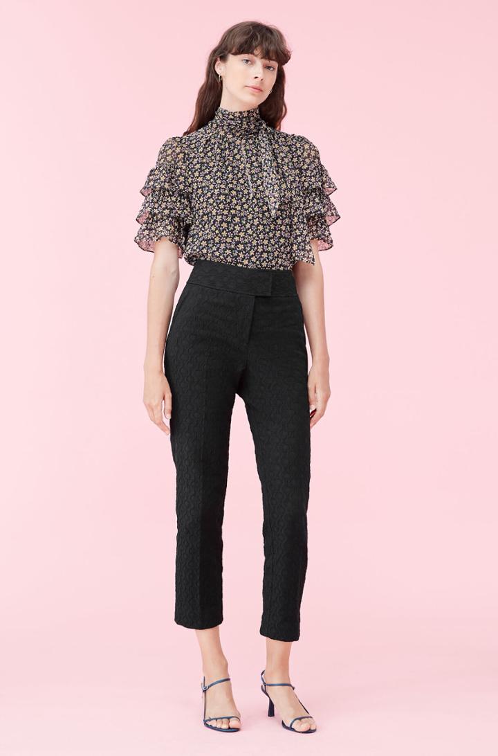 Rebecca Taylor Rebecca Taylor Textured Cotton Jacquard Pant