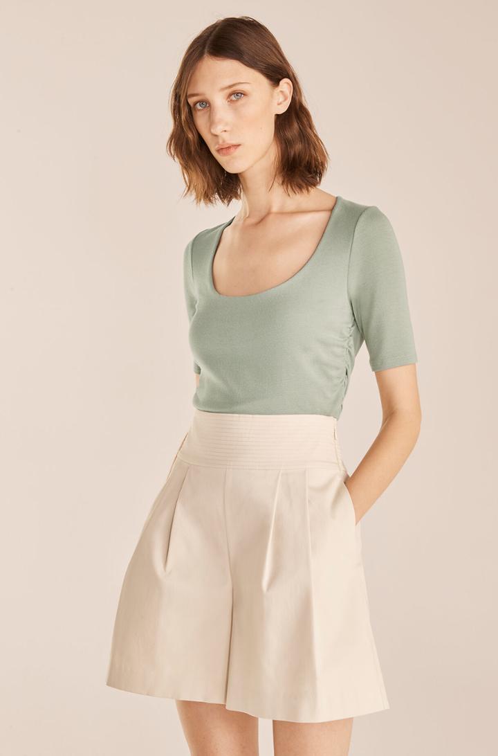 Rebecca Taylor Rebecca Taylor Ruched Scoop Neck Tee