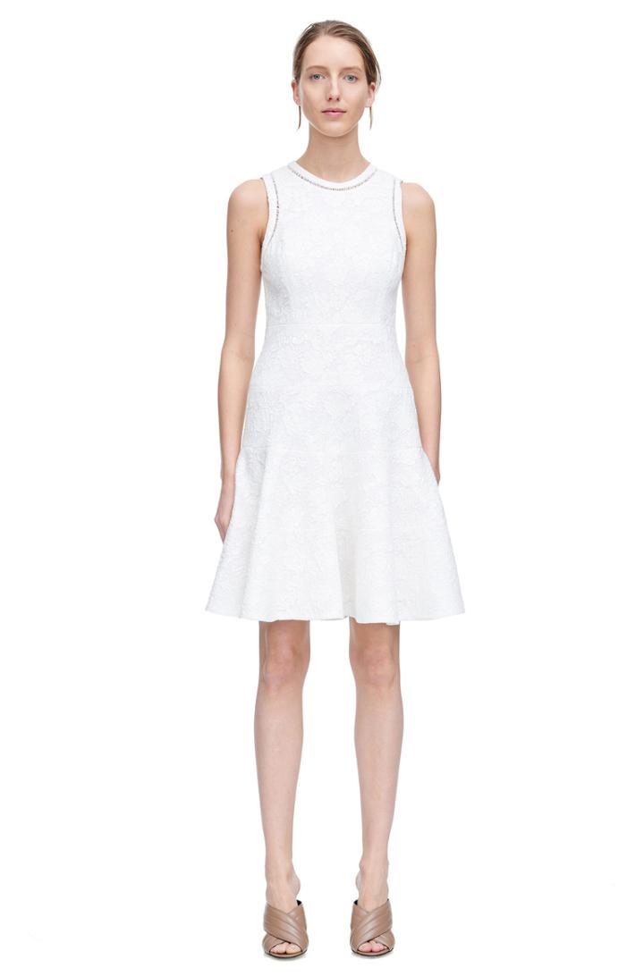 Rebecca Taylor Rebecca Taylor Sleeveless Knit Jacquard Dress 6 Sea Salt