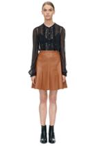 Rebecca Taylor Rebecca Taylor Long Sleeve Silk And Lace Top 4 Black