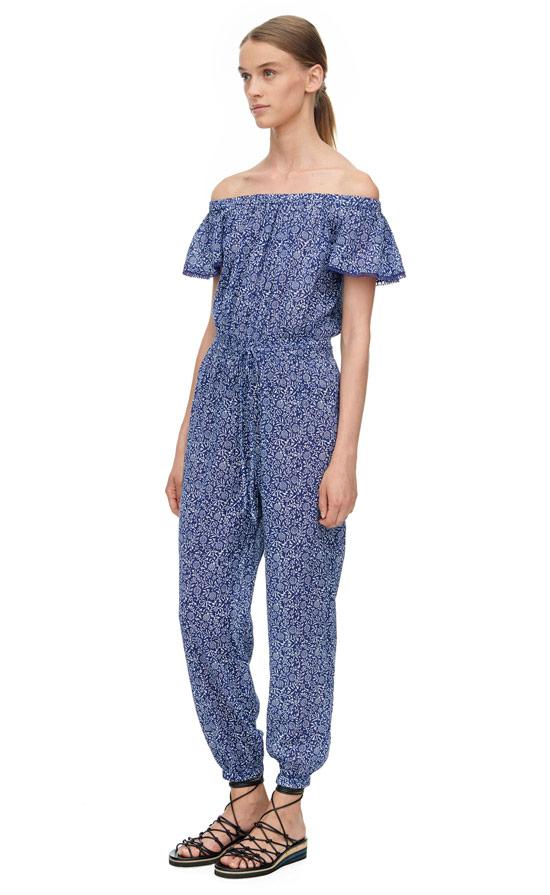 Rebecca Taylor Rebecca Taylor Woodblock Vine Print Gauze Jumpsuit