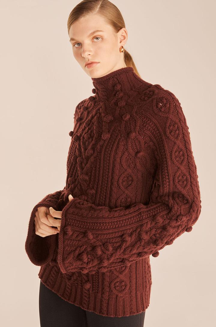 Rebecca Taylor Rebecca Taylor Bauble Cable Turtleneck