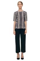 Rebecca Taylor Rebecca Taylor Short Sleeve Snake Print Pullover Xs Pink Champagne