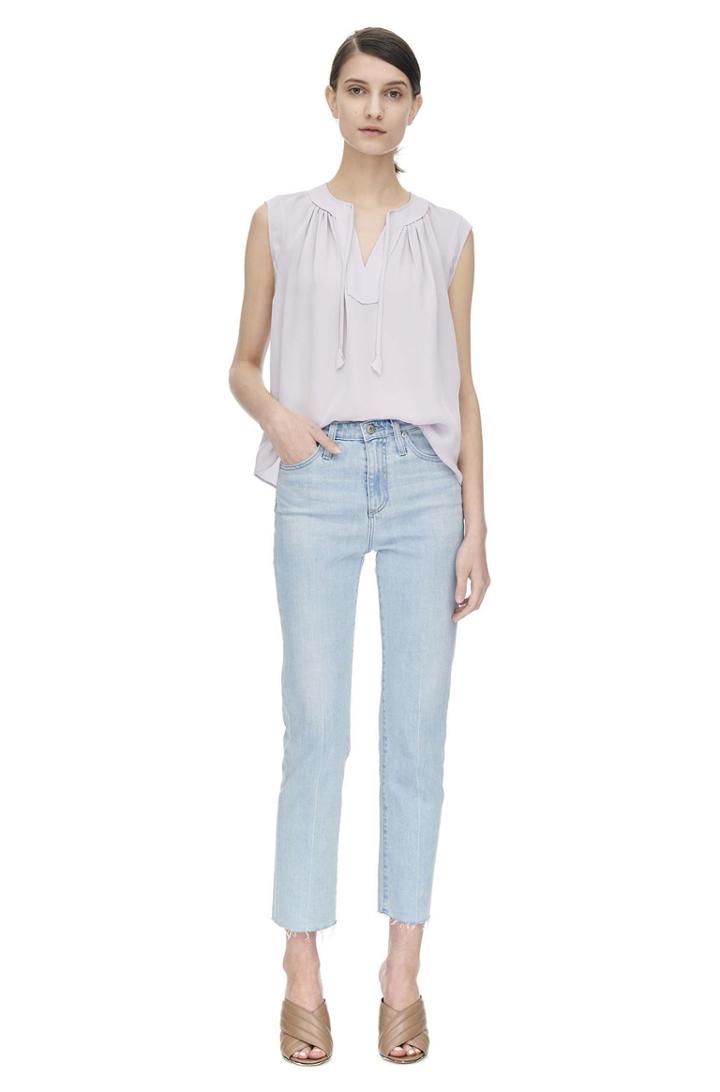 Rebecca Taylor Rebecca Taylor Sleeveless Double Georgette Tie Top 2 Lilac