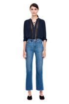 Rebecca Taylor Long Sleeve Georgette And Lace Top