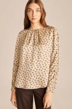 Rebecca Taylor Rebecca Taylor Sage Fleur Long-sleeve Ruched Top