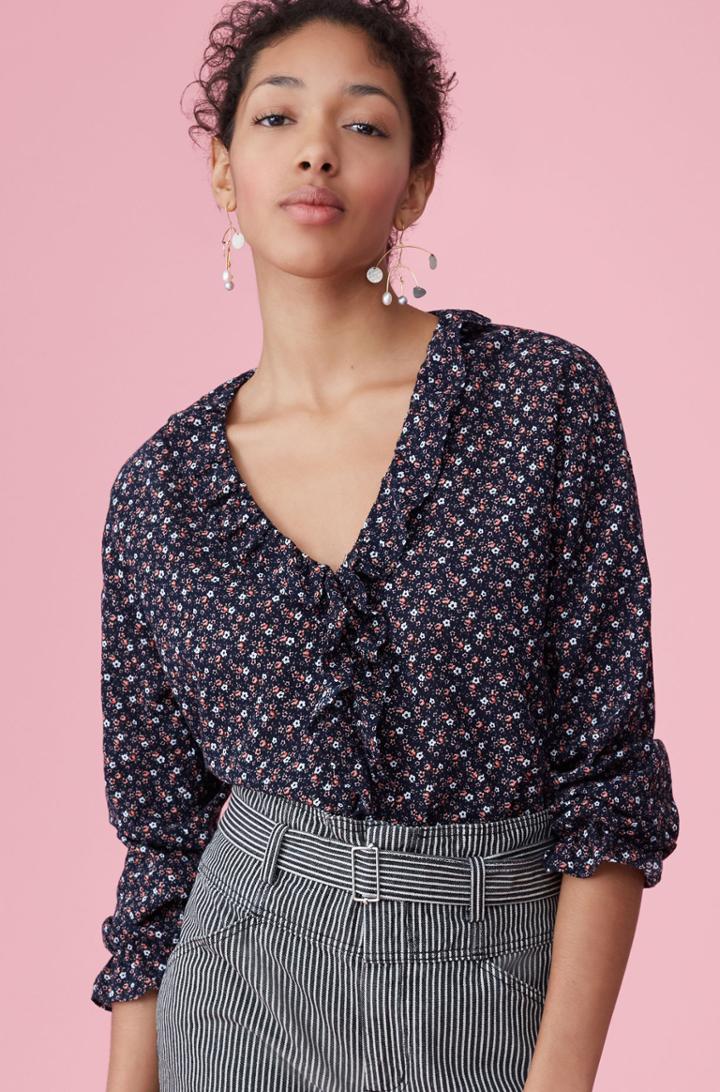 Rebecca Taylor La Vie Nadia Fleur Ruffle Top