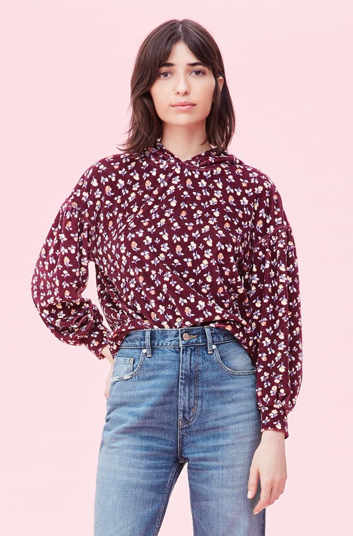 Rebecca Taylor Rebecca Taylor La Vie Cherise Fleur Velour Pullover