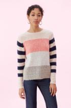 Rebecca Taylor La Vie Soft Textured Stripe Pullover
