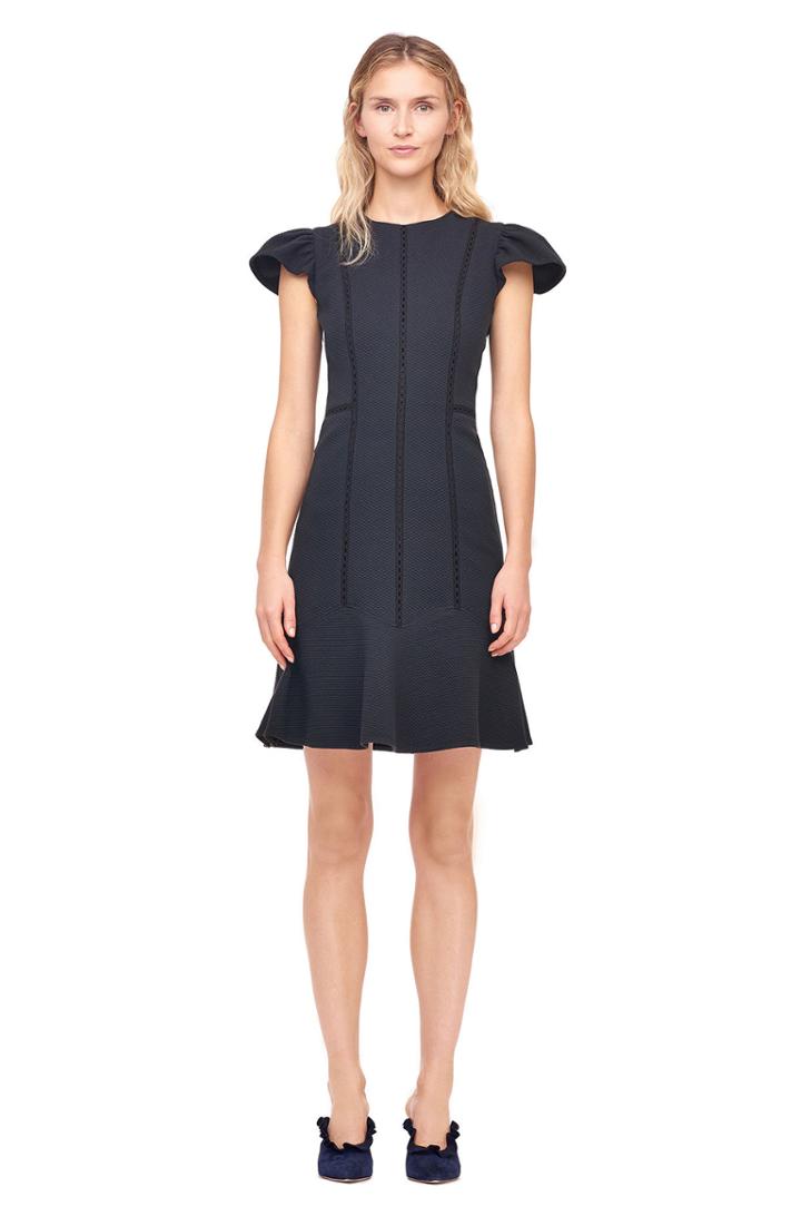 Rebecca Taylor Stretch Texture Cap Sleeve Dress