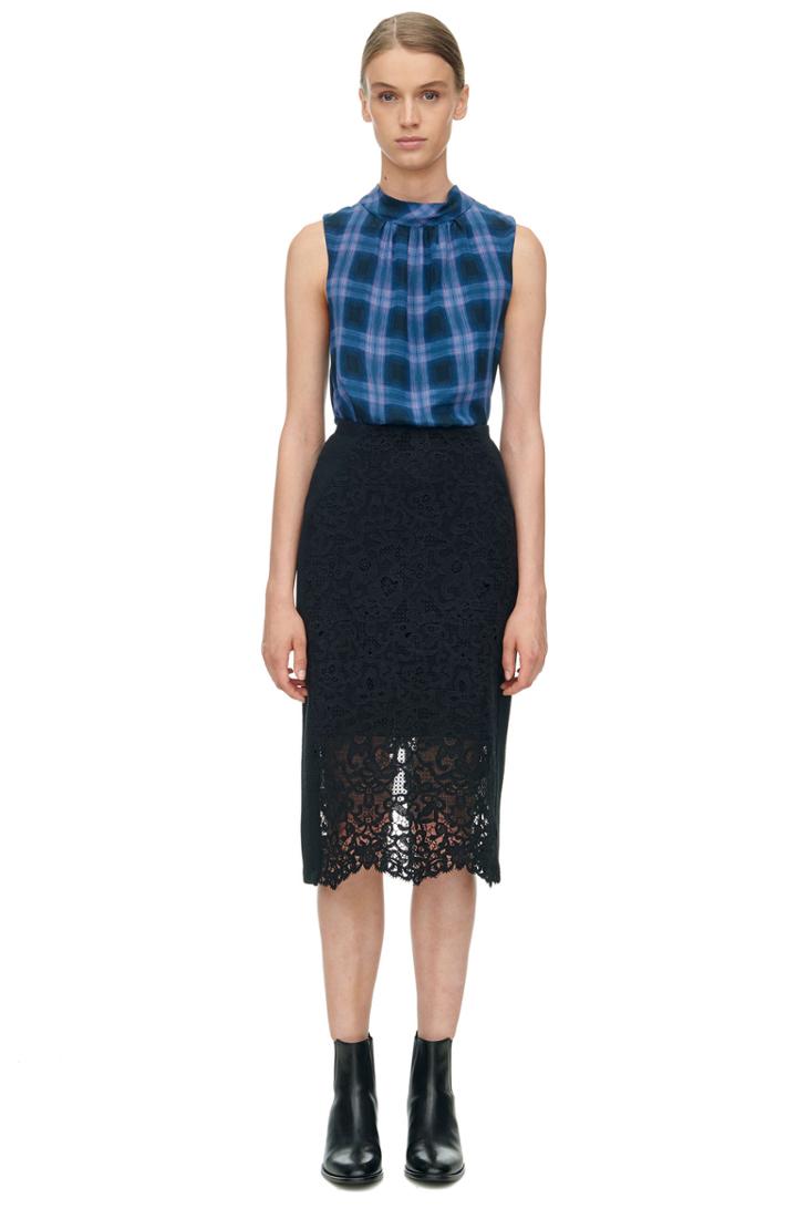 Rebecca Taylor Rebecca Taylor Mock Neck Plaid Top 2 Violet Stone Combo