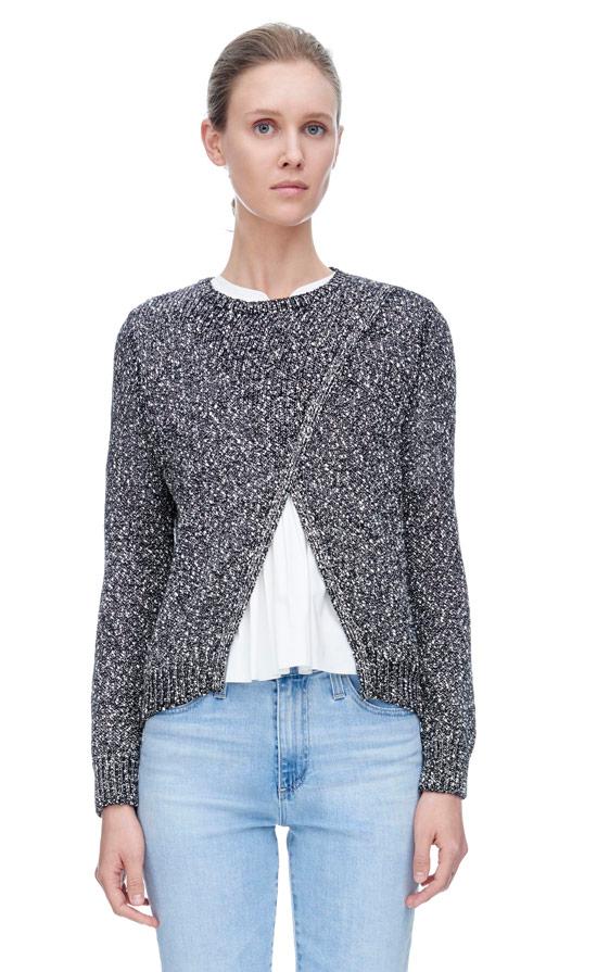 Rebecca Taylor Rebecca Taylor Dot Knit Crossover Pullover