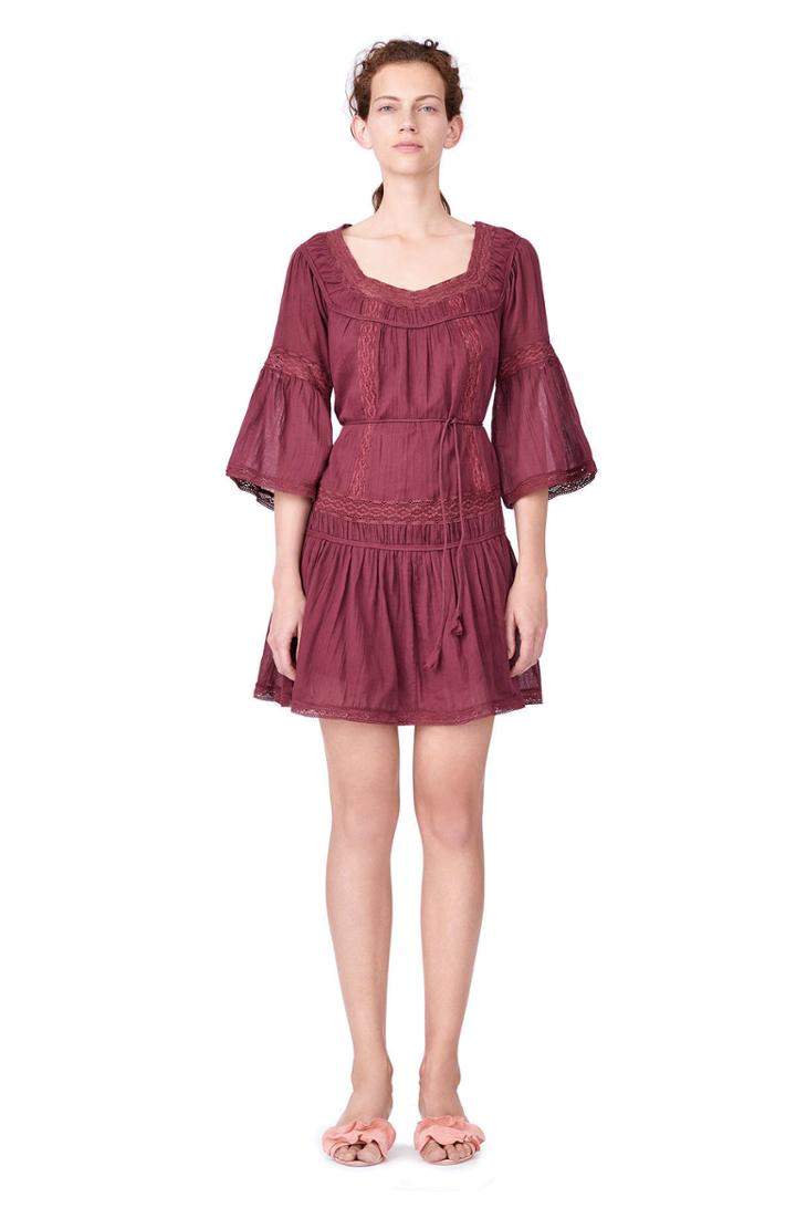 Rebecca Taylor La Vie Gauze Dress With Lace