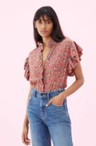 Rebecca Taylor Rebecca Taylor La Vie Gitane Floral Top Poppy, Size X-small