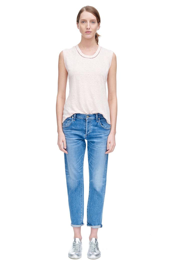 Rebecca Taylor Rebecca Taylor Sleeveless Jersey Crochet Tee Xs Light Quartz