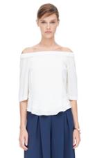 Rebecca Taylor Rebecca Taylor Off The Shoulder Double Georgette Silk Top