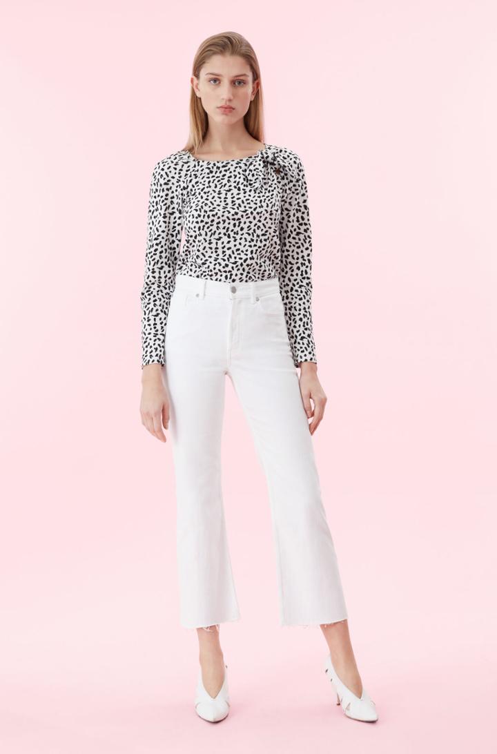 Rebecca Taylor Rebecca Taylor La Vie Ines Kick Boot Jeans Milk White, Size 30