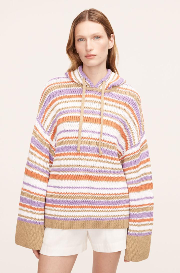 Rebecca Taylor Rebecca Taylor Cotton Chevron Hooded Sweatshirt